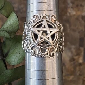 JEWELRY DESIGNER PETER STONE STERLING SILVER PENTAGRAM RING
